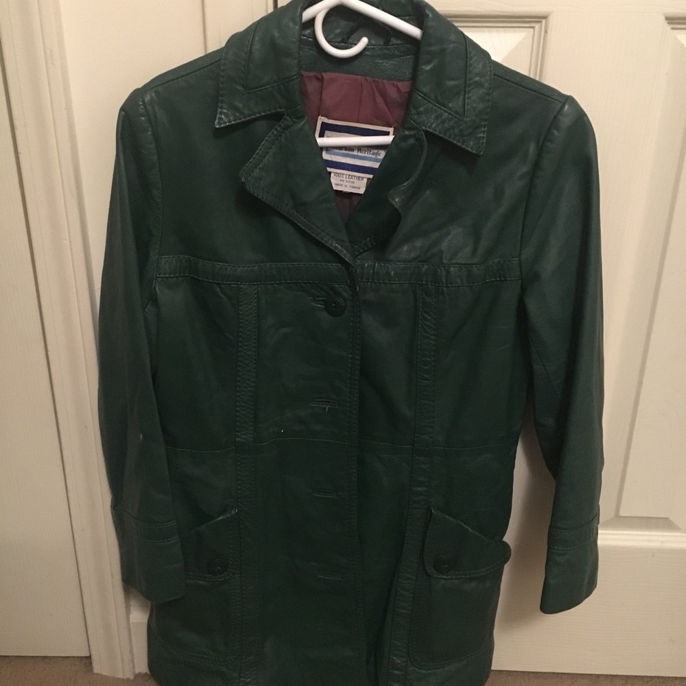 100% Leather Jacket, Green, Women’s Size 6, M